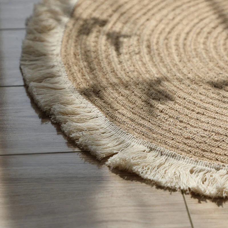 Non-Slip Round Hand-Woven Rug