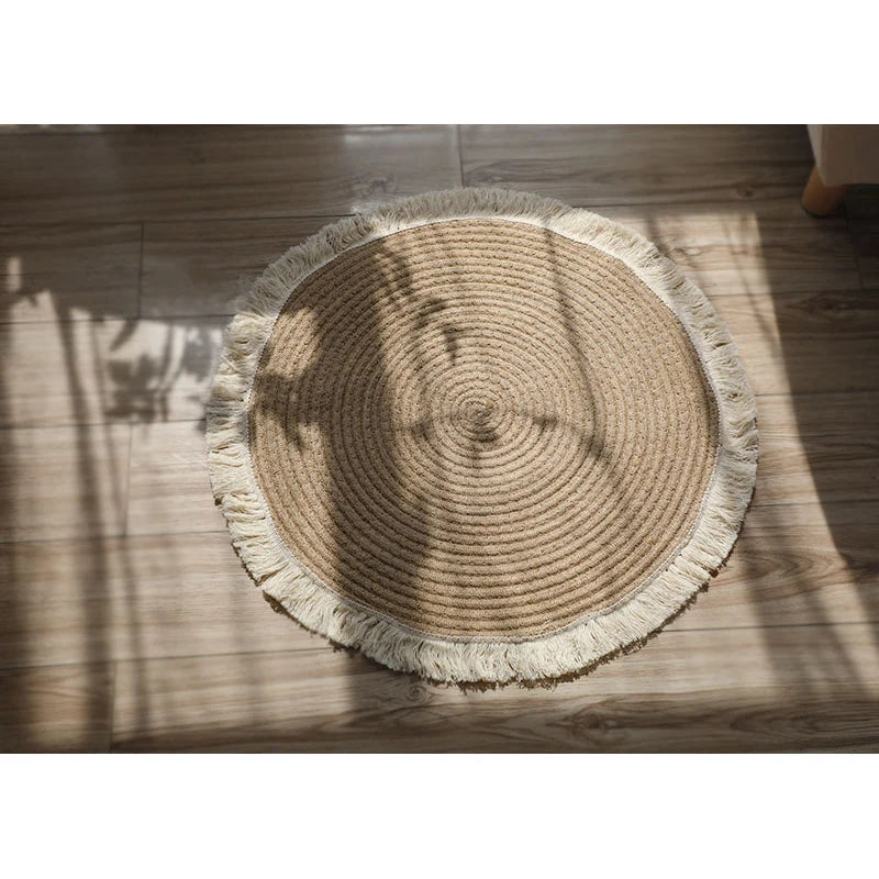 Non-Slip Round Hand-Woven Rug