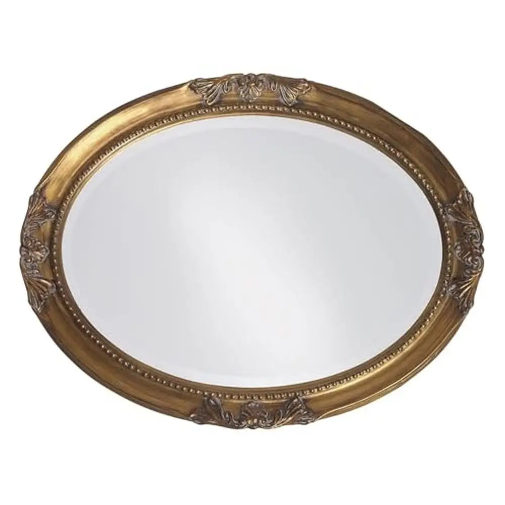 Oval Beveled Antique Gold Wall Mirror