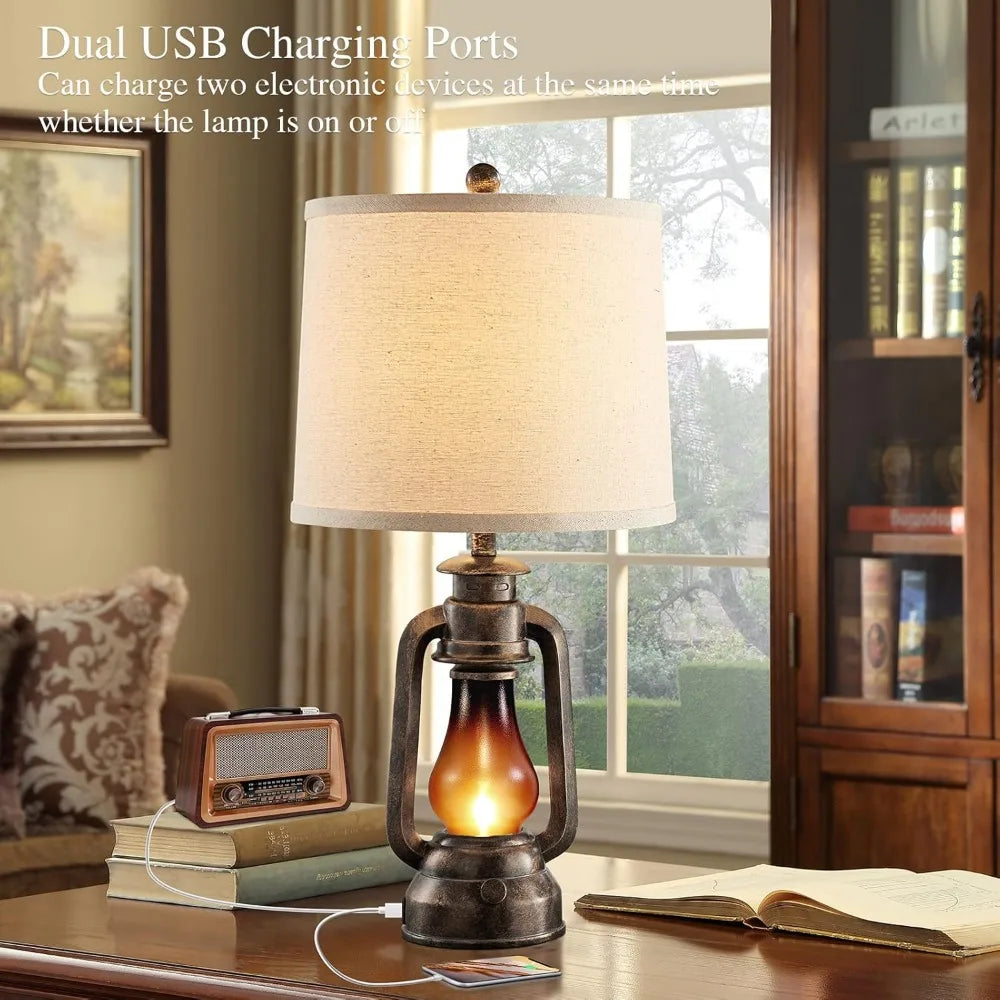 Farmhouse Table Lamps Set of 2