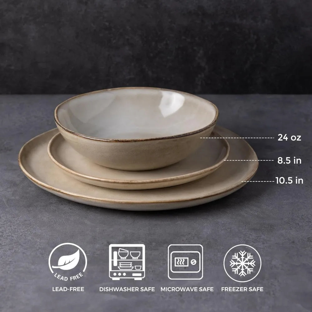 Ceramic Dinnerware Sets, Handmade Glaze Plates and Bowls