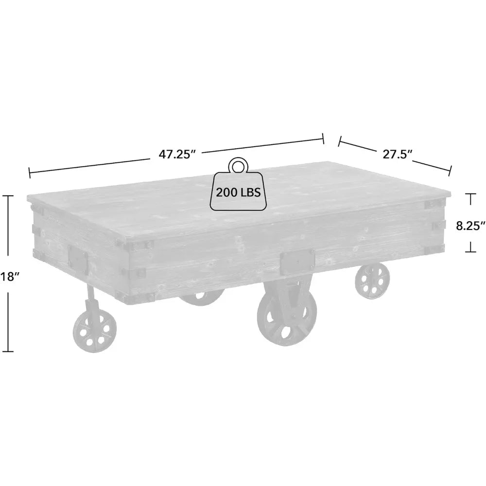 Factory Cart Coffee Table 47.25 Inches