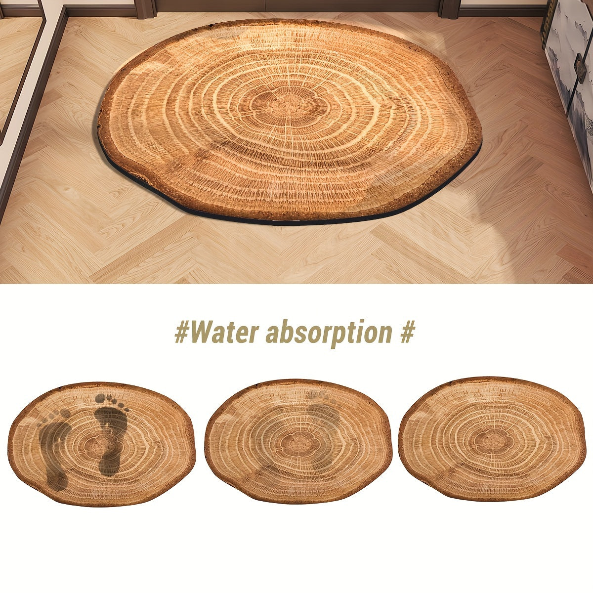 Wood Grain Tree Ring Design Indoor Doormat