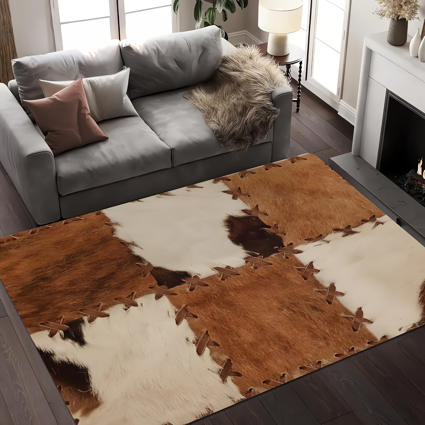 Machine Washable Area Rug - Stain Resistant Non-Slip Rectangular Carpet