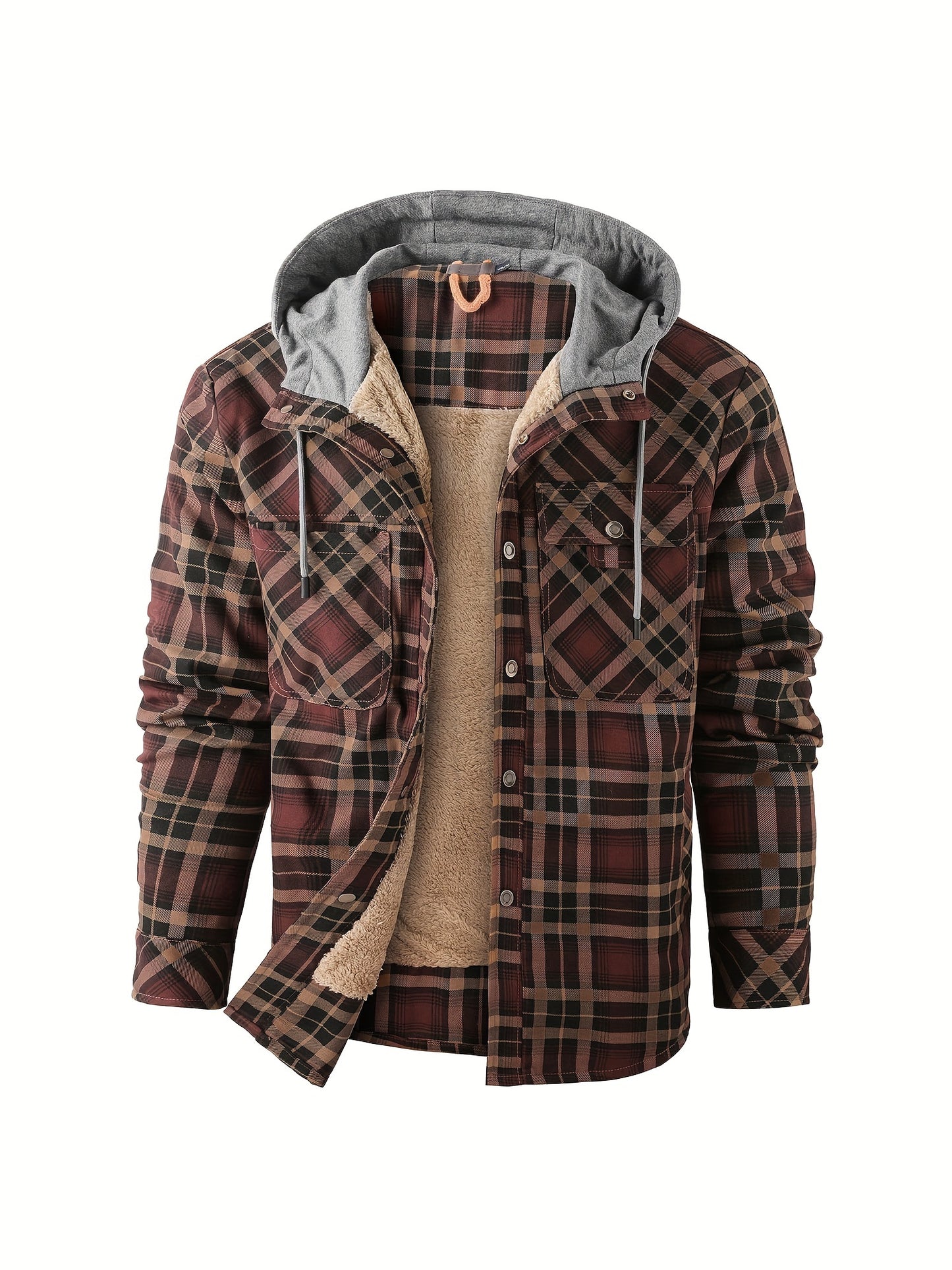 Plaid Fleece Coat