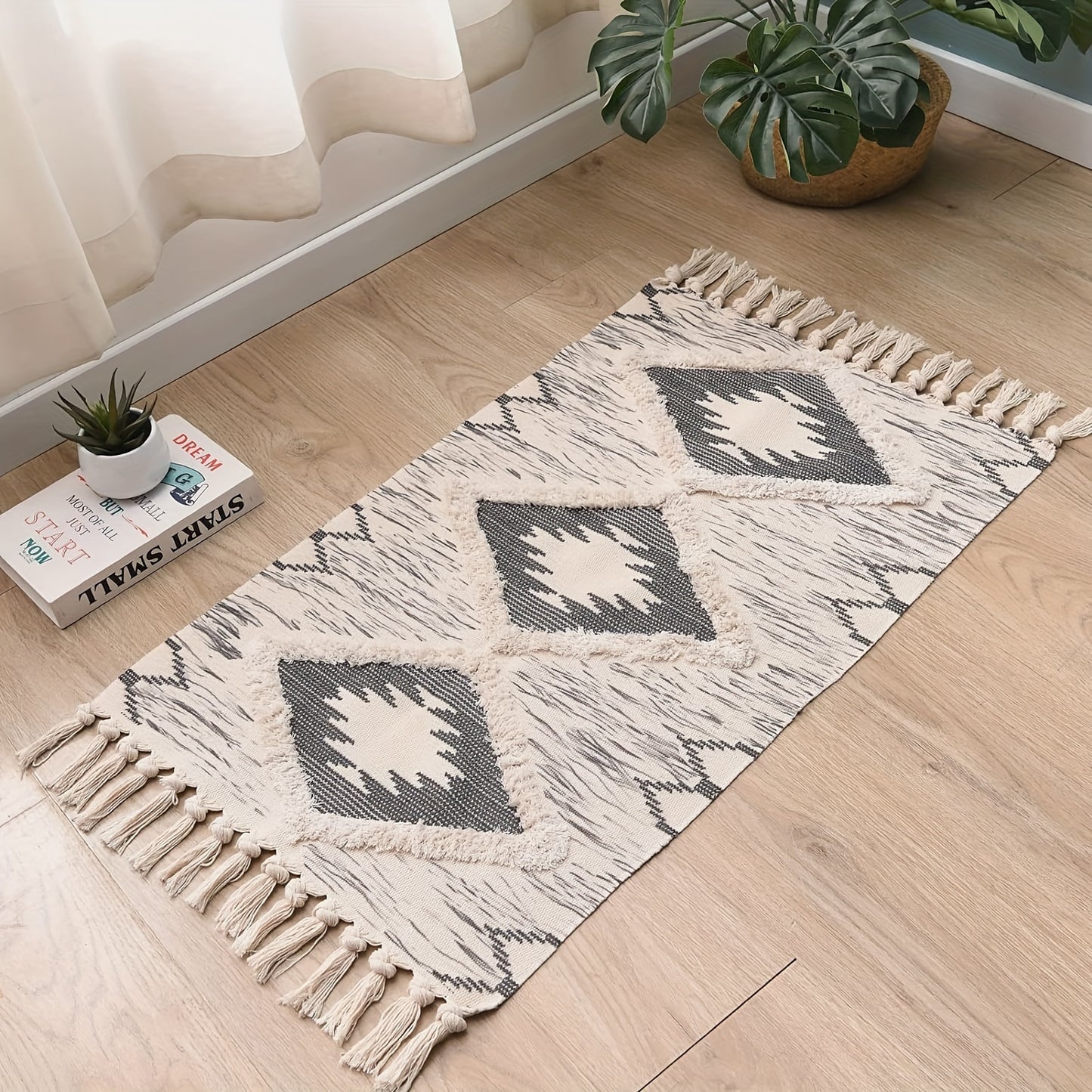 Bohemian Tassel Bath Mat - 2x3ft