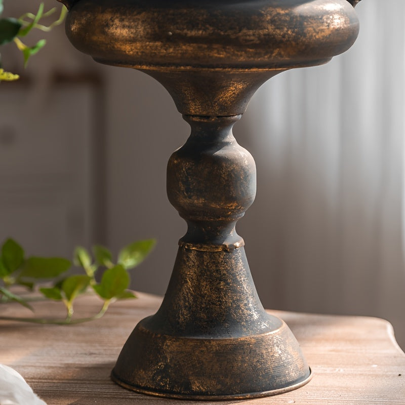 Vintage-Inspired Metal Flower Vase