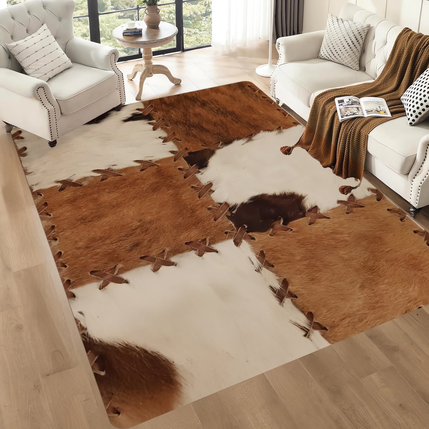 Machine Washable Area Rug - Stain Resistant Non-Slip Rectangular Carpet