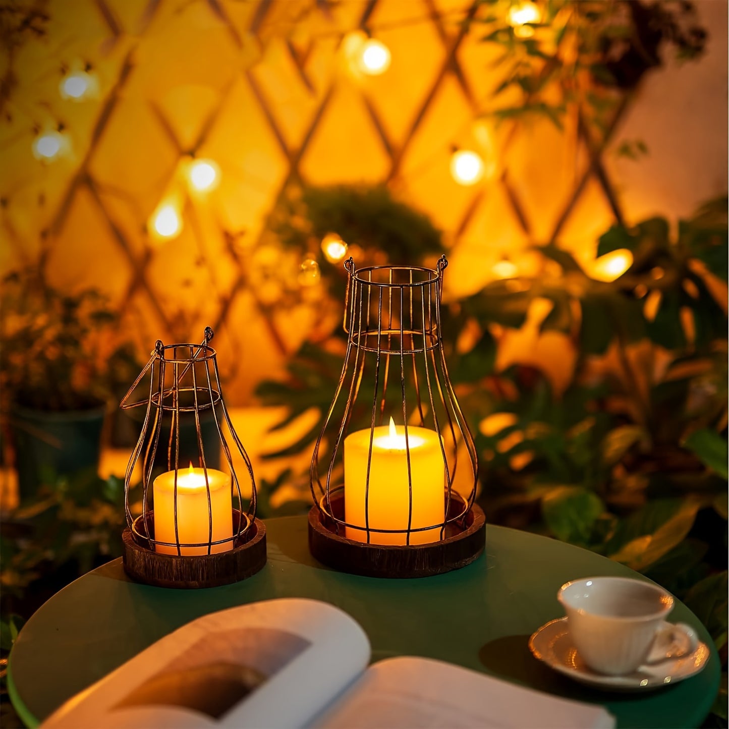 Rustic Wooden Candle Lanterns