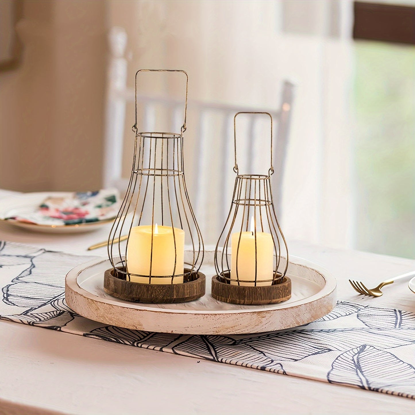 Rustic Wooden Candle Lanterns