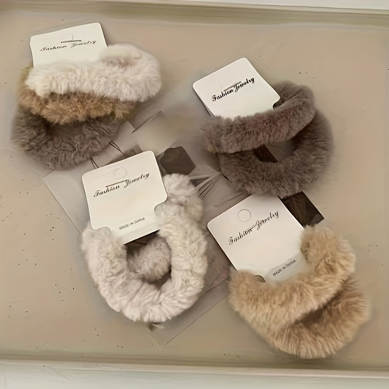 6pcs Plush Hair Ties Set