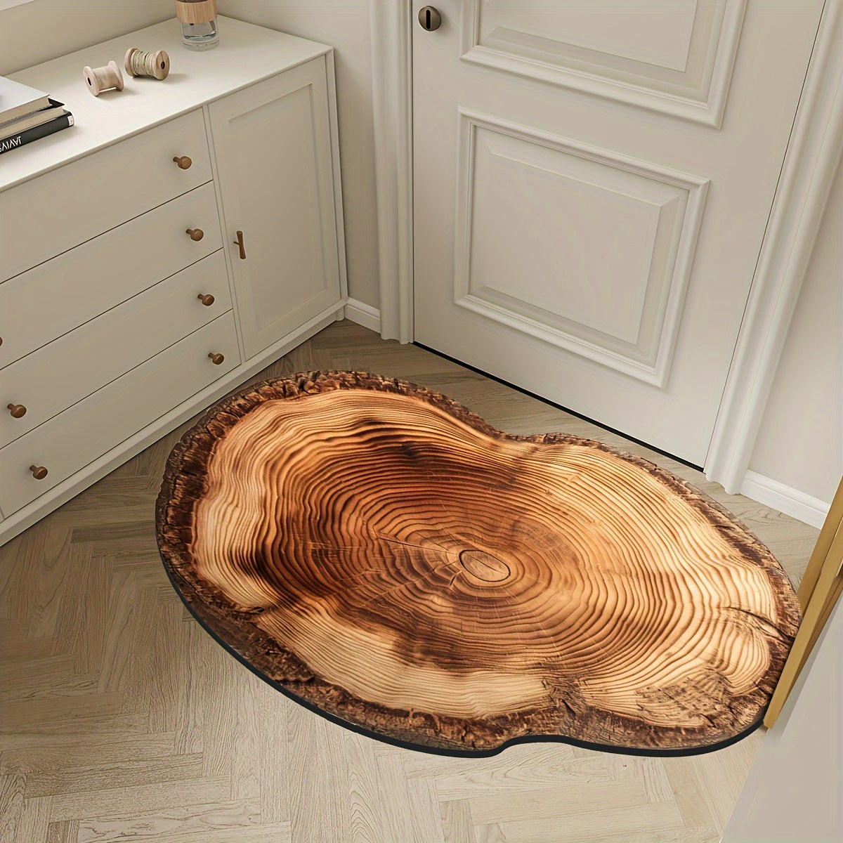 Wood Grain Tree Ring Design Indoor Doormat